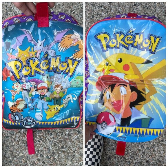 Vintage 1999 Pokémon Pikachu & Ash Backpack 90s cartoon
